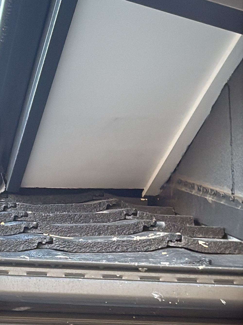 Open junction between roofline and eave sheets letting birds and rodents in, Clyde North