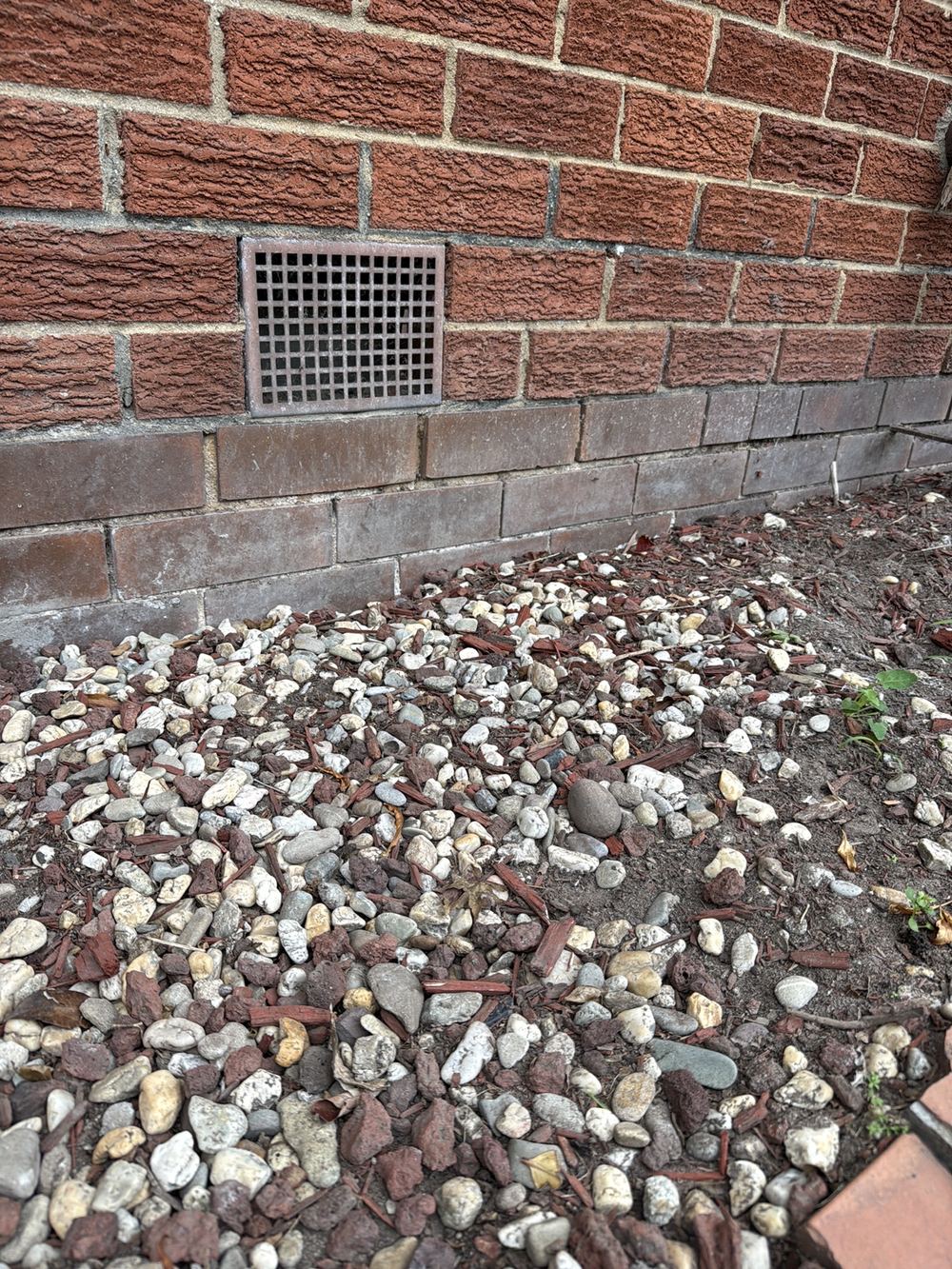 Brick mortar crumbling from long term damp beside the walls, found during a pre-purchase inspection in Dandenong North