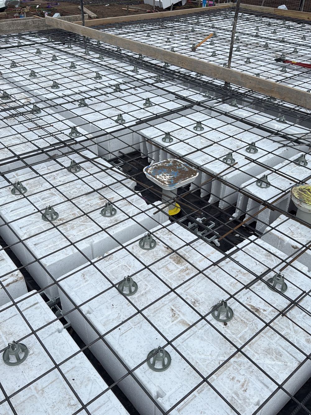 Shower recess not yet formed in the slab set-out before the pour, Clyde North